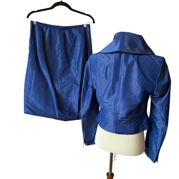 PAUW AMSTERDAM SILK BLAZER SKIRT SET LINED 1 US 6 ELEGANT WEDDING GUEST GLAMOUR - Picture 4 of 12